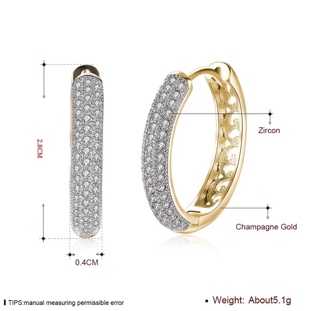 SKMEI LKN008 Clear Zircon Hoop Earrings for Women