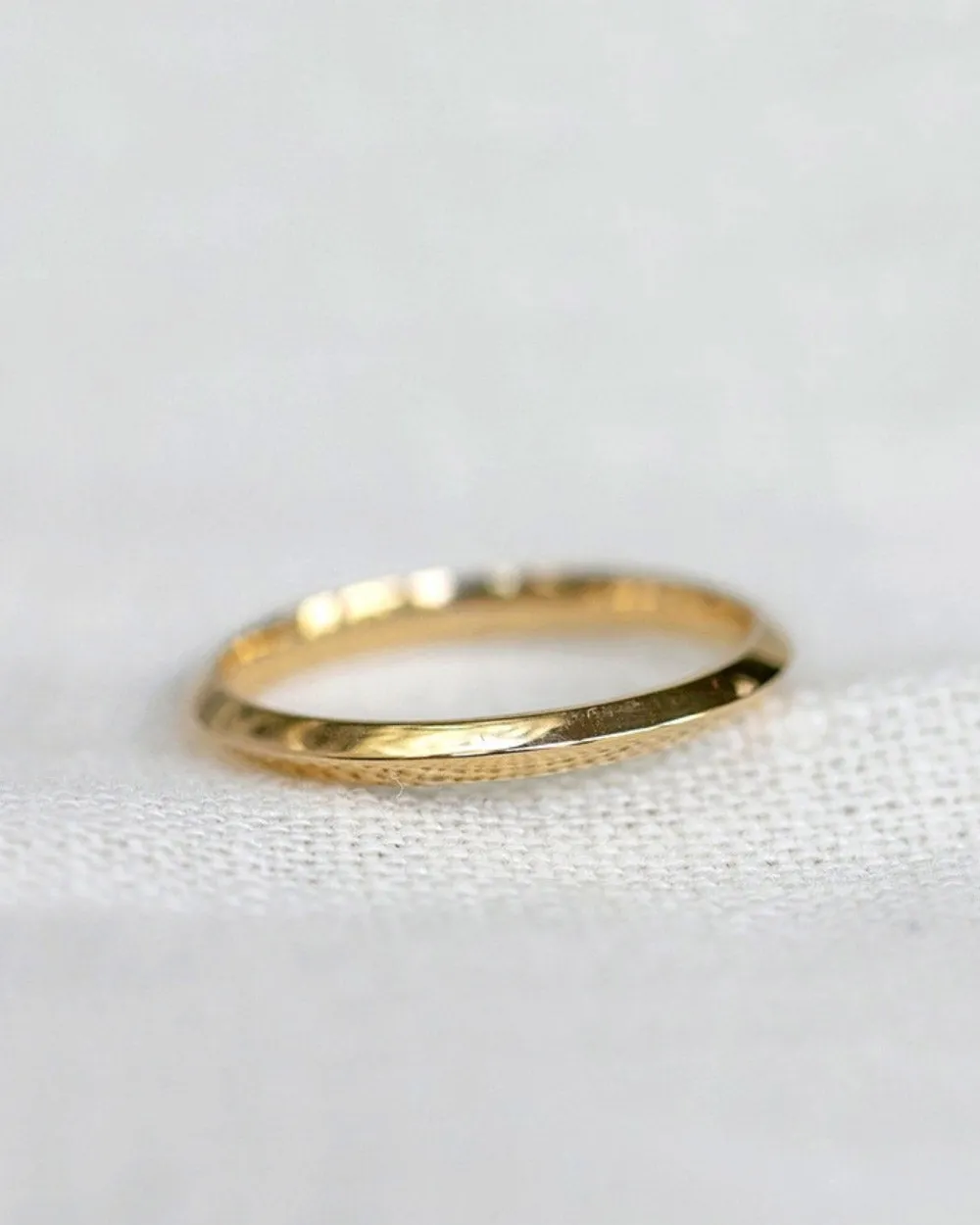 Solid Gold Fine Edge Ring - 2mm Band