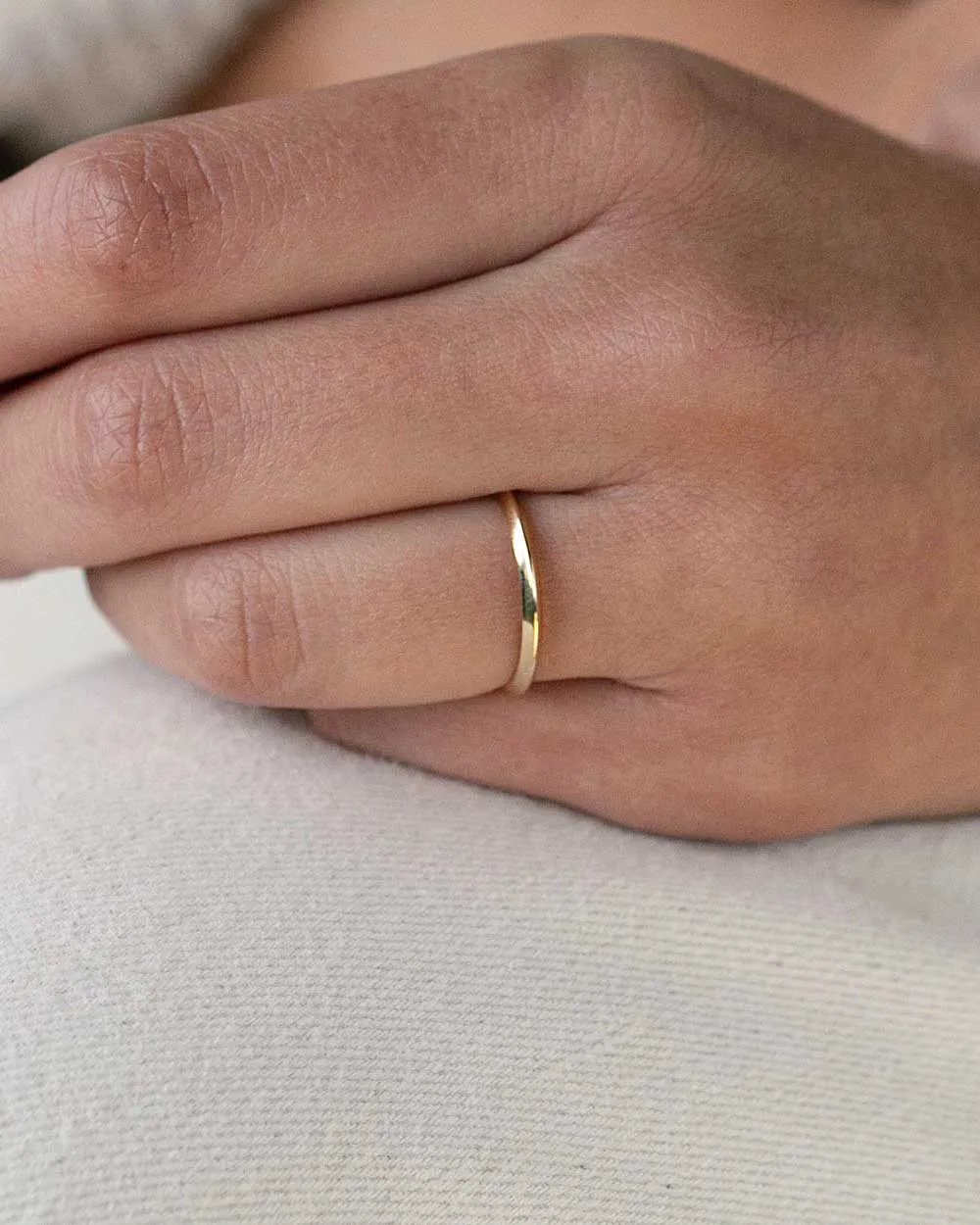 Solid Gold Fine Edge Ring - 2mm Band