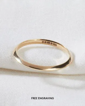 Solid Gold Fine Edge Ring - 2mm Band