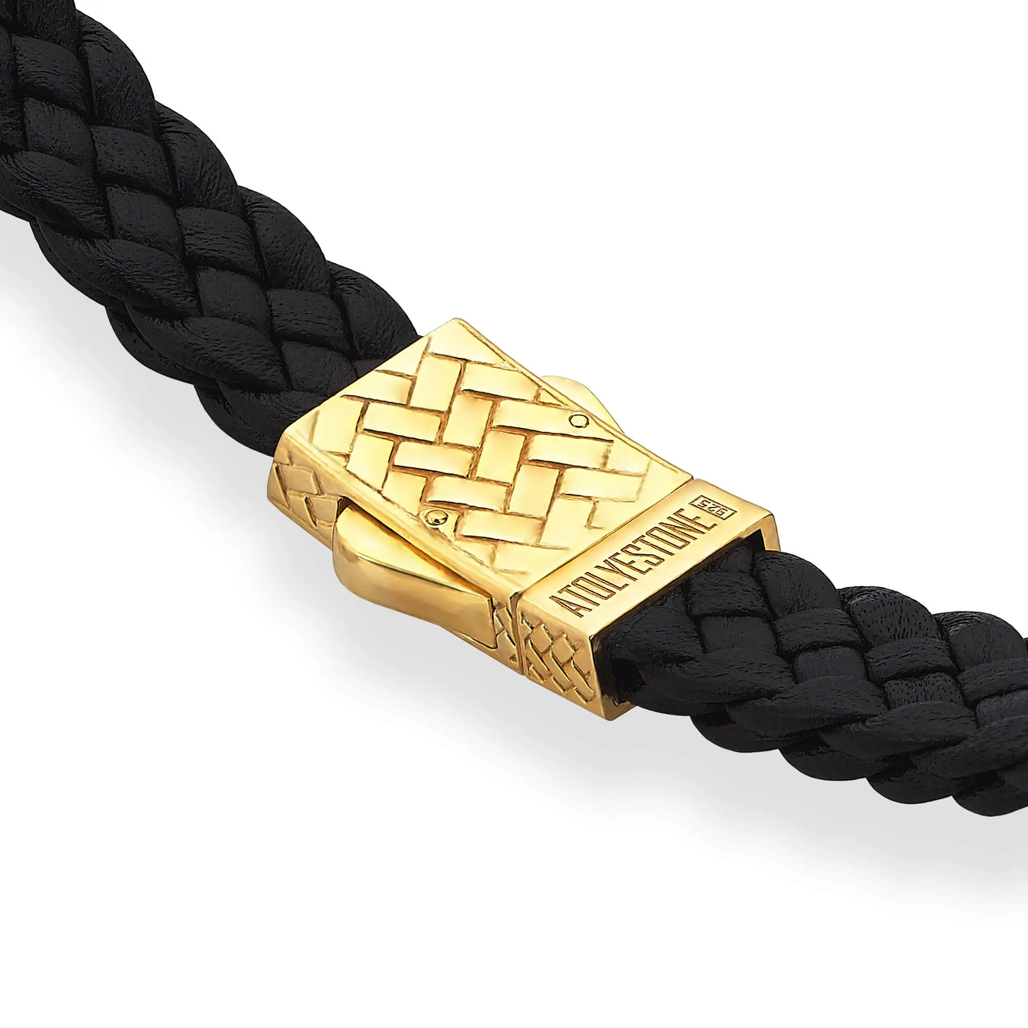 Statement Iconic Leather Bracelet in Gold