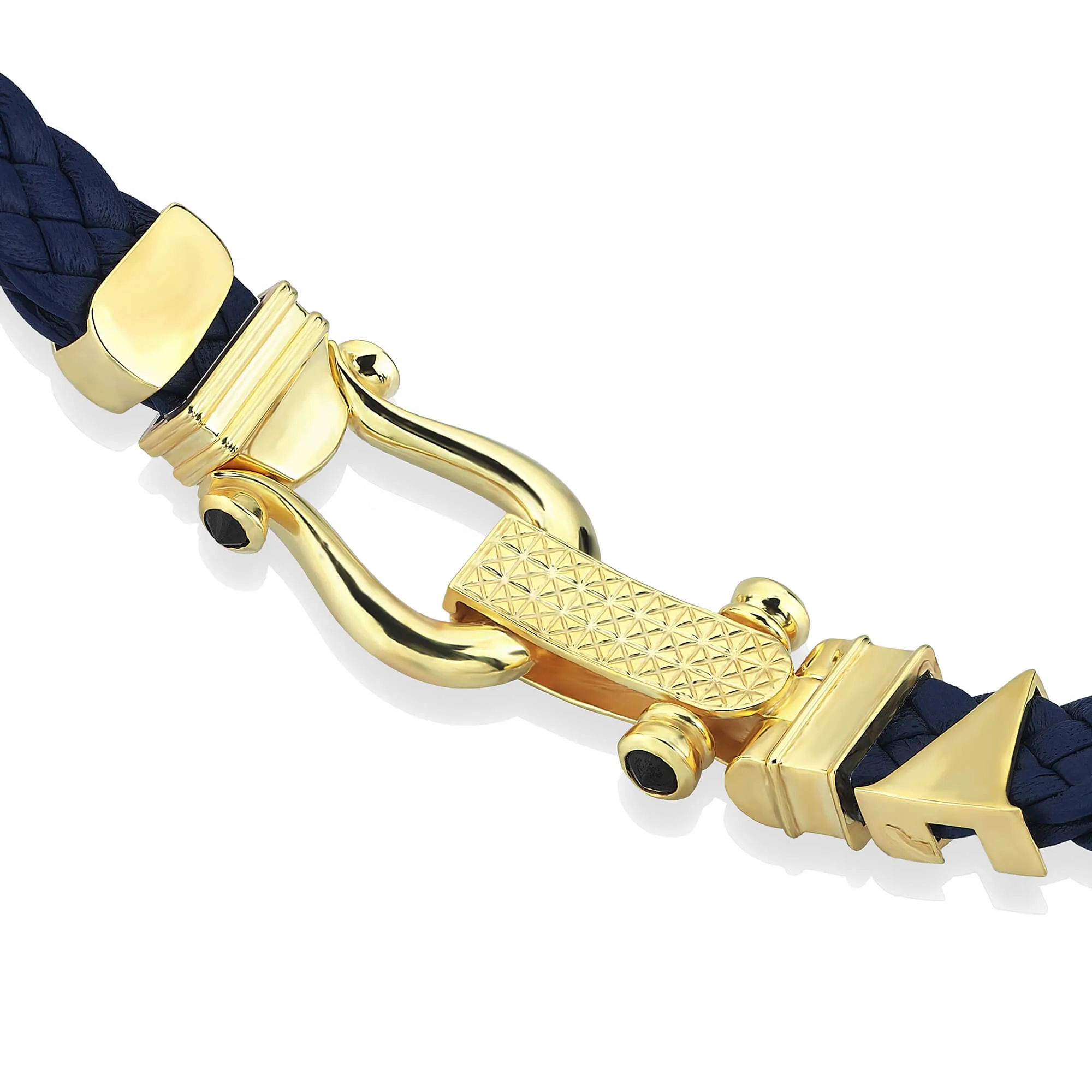 Statement Iconic Leather Bracelet in Gold