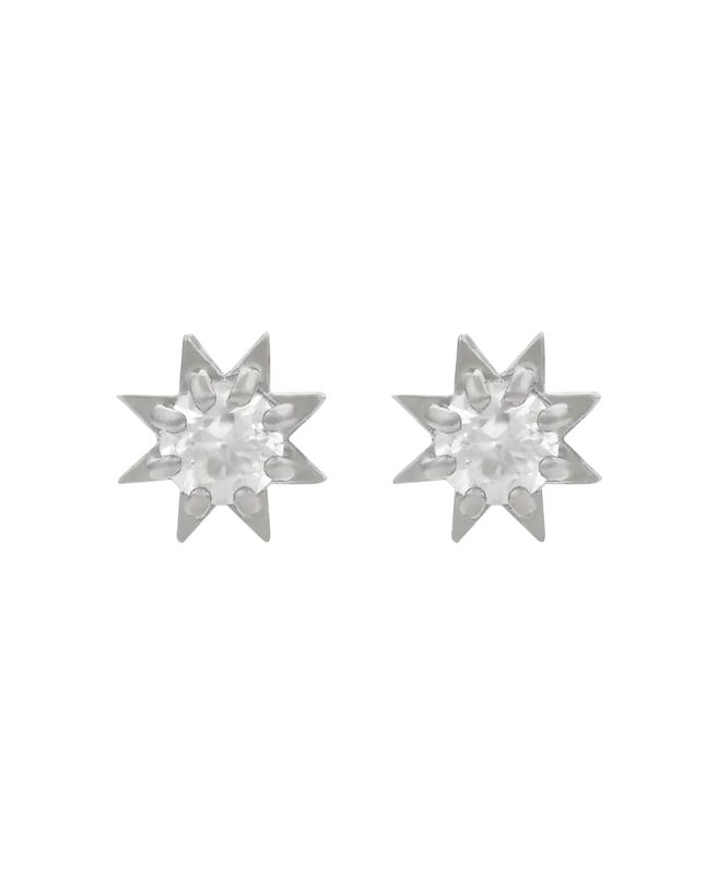 Stella Earrings | Sterling Silver | White Zircon