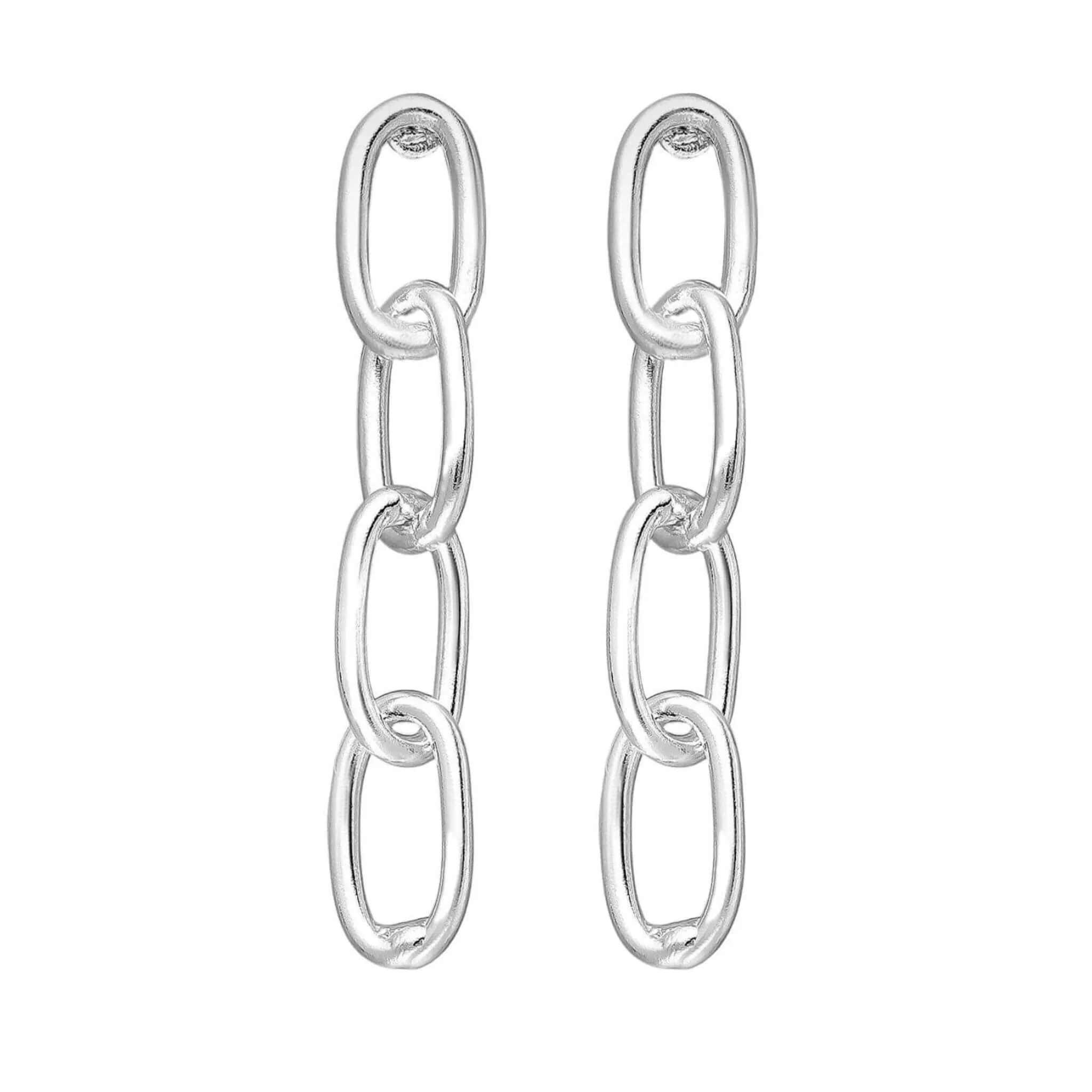 Sterling Silver Chain Link Paperclip Earrings