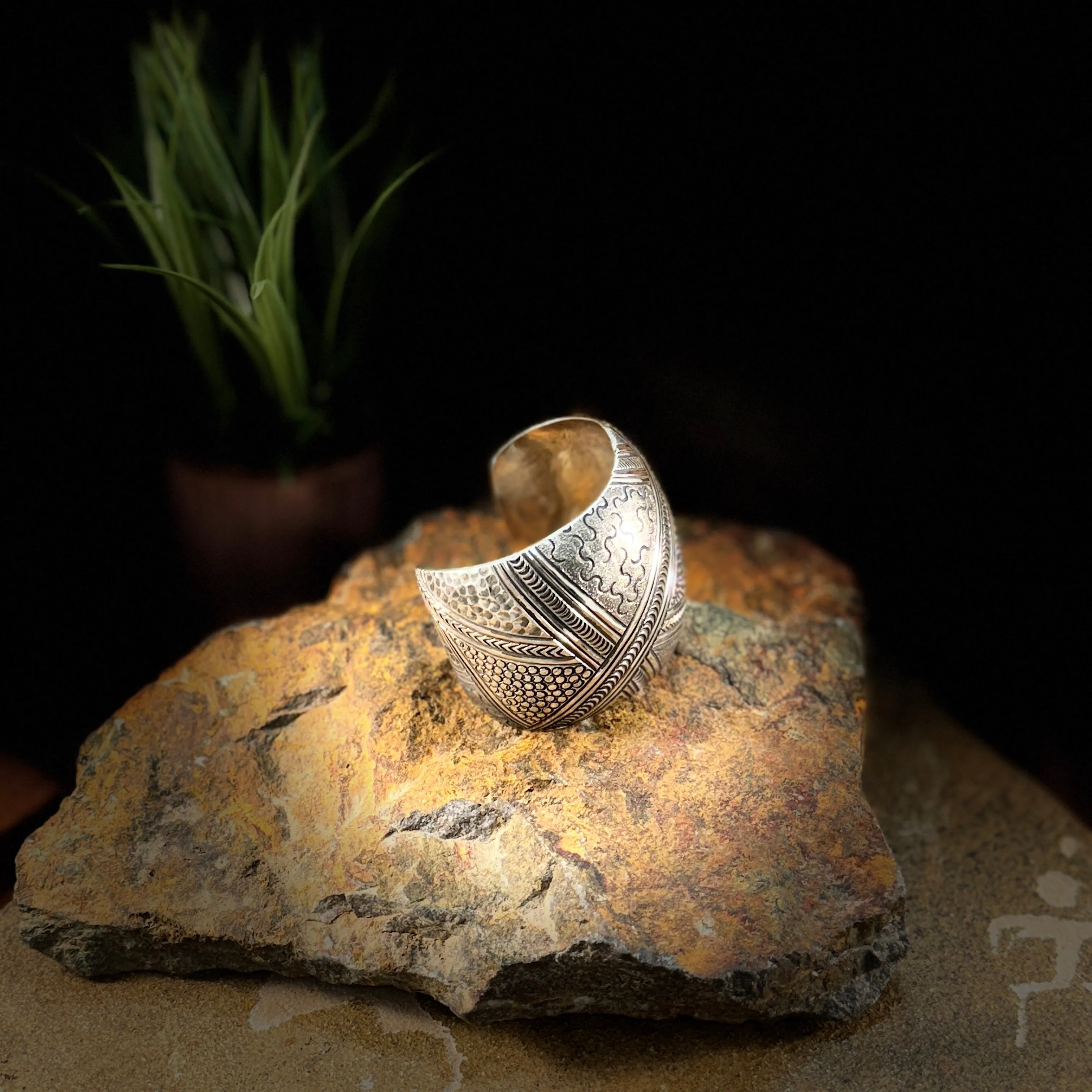 Sterling Silver cuff bracelet, crafted by the talented Navajo artist Toadlena