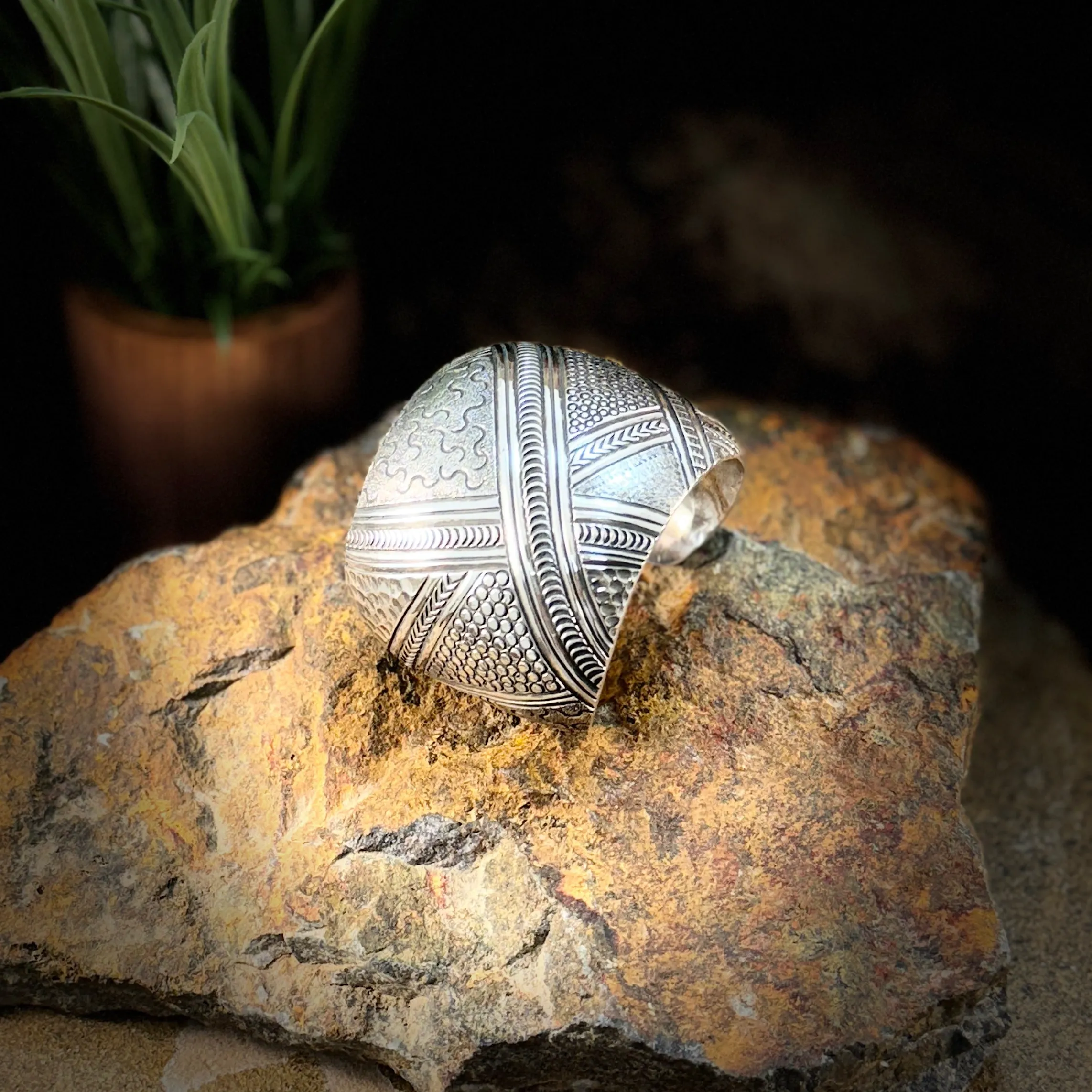 Sterling Silver cuff bracelet, crafted by the talented Navajo artist Toadlena