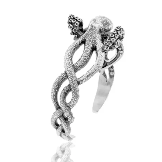 Sterling Silver Octopus Cuff Bracelet