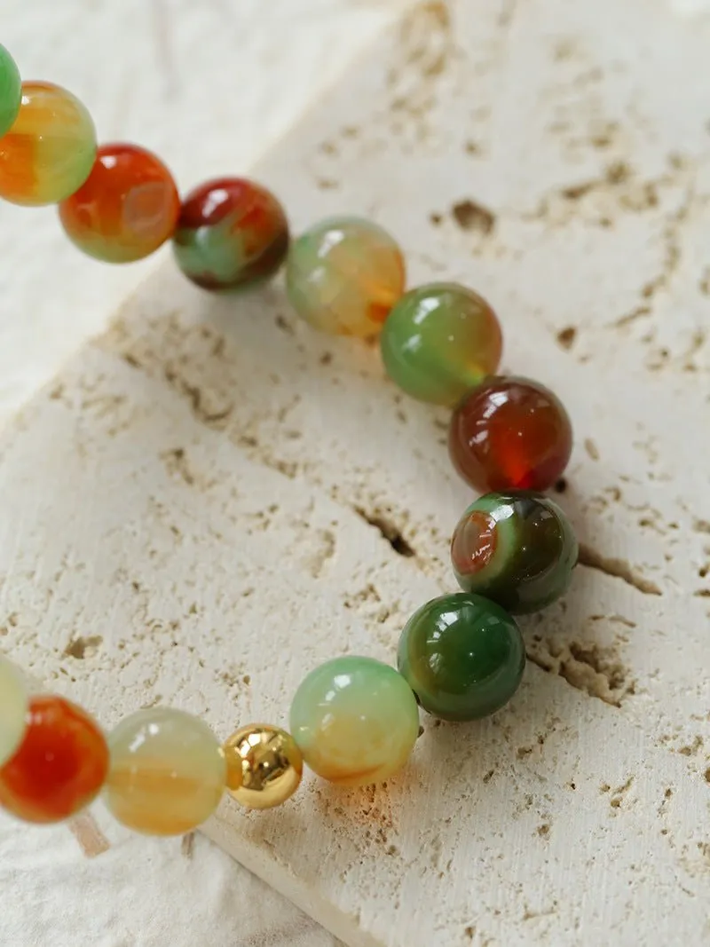 Summer Multicolor Onyx Beaded Necklace