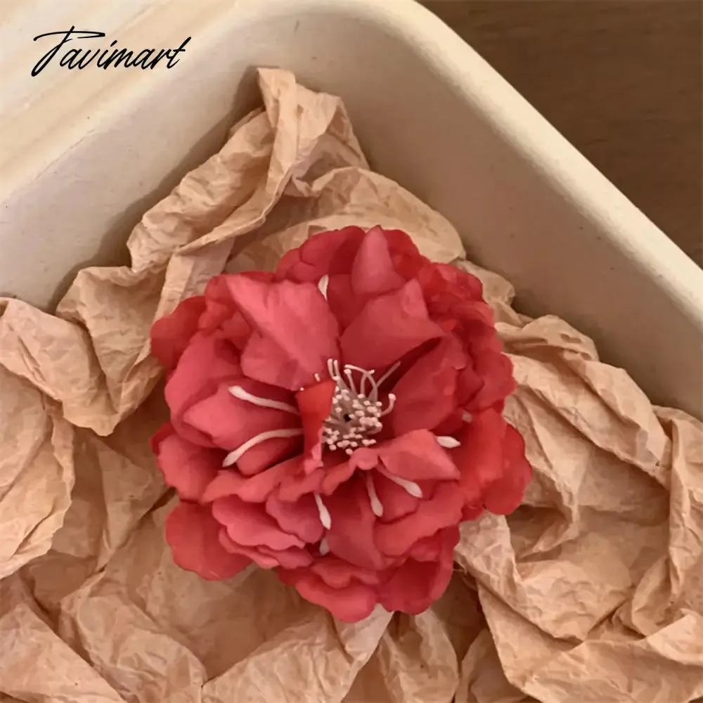 TAVIMART  -  1PCS Peony Flower Hair Clip Sweet Big Flower Headwear Hairpin Bohemia Ponytail Hairpin Party Jewelry