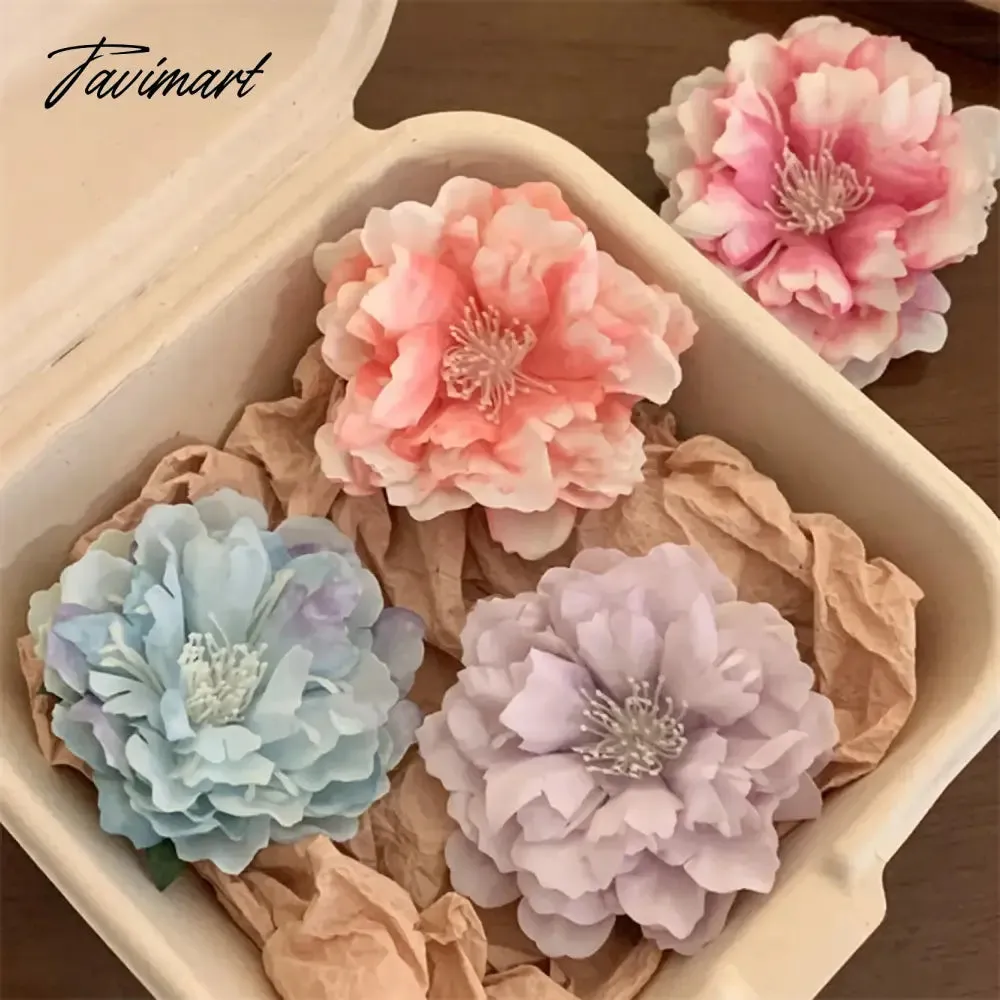 TAVIMART  -  1PCS Peony Flower Hair Clip Sweet Big Flower Headwear Hairpin Bohemia Ponytail Hairpin Party Jewelry