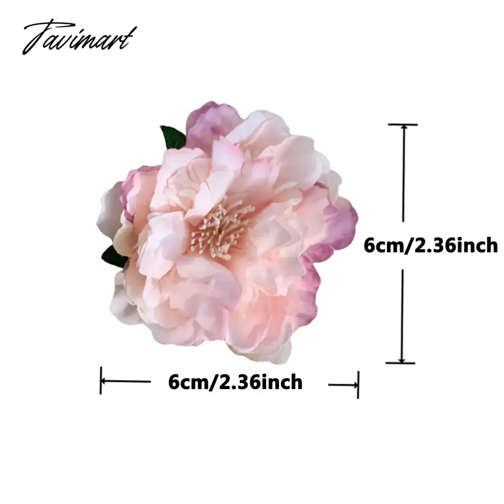 TAVIMART  -  1PCS Peony Flower Hair Clip Sweet Big Flower Headwear Hairpin Bohemia Ponytail Hairpin Party Jewelry