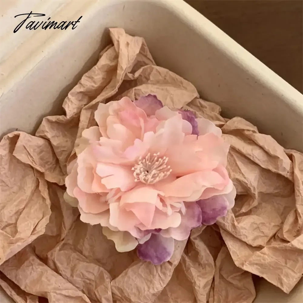 TAVIMART  -  1PCS Peony Flower Hair Clip Sweet Big Flower Headwear Hairpin Bohemia Ponytail Hairpin Party Jewelry