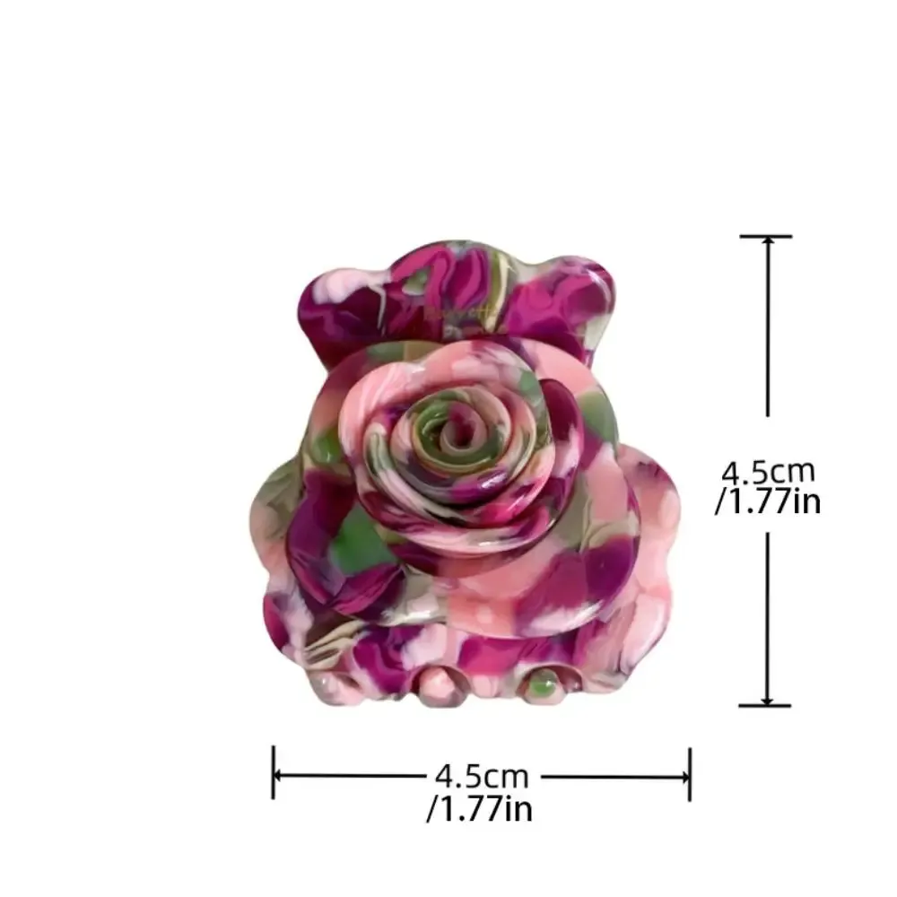 TAVIMART  -  Personalized Acetic Acid Rose Hair Claw Cute Hairpin Grab Clip Flower Hair Clip Candy Color Headdress Small Shark Clip Girl