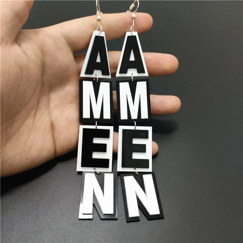 TEEK - Long Dangle AMEN Earrings