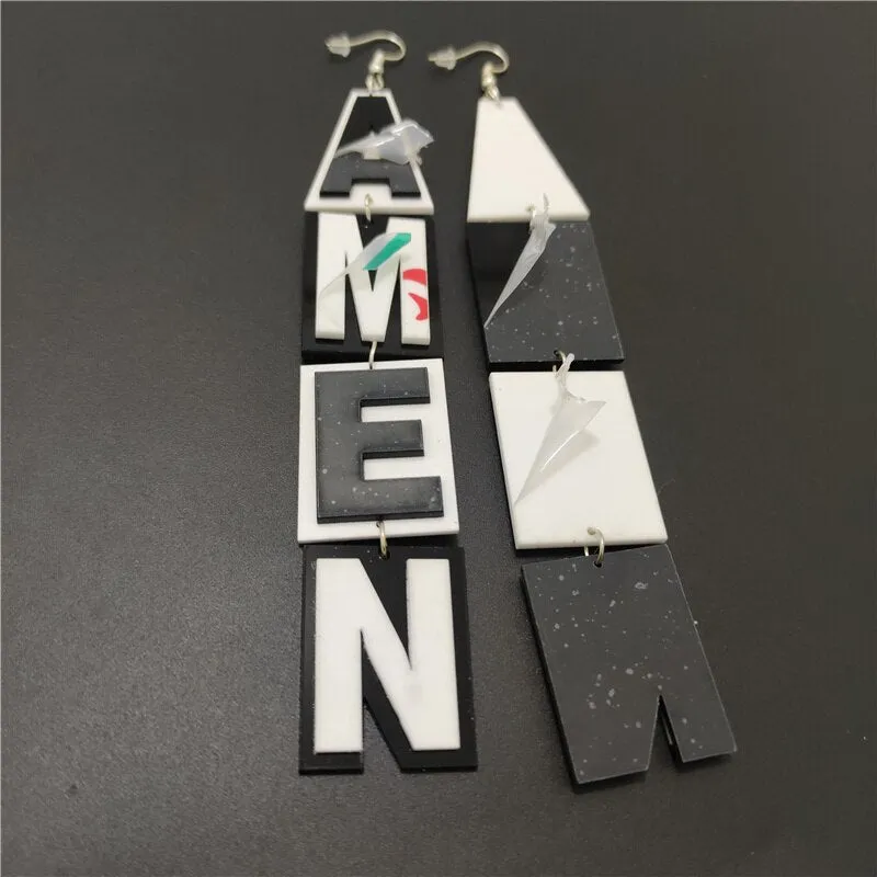 TEEK - Long Dangle AMEN Earrings