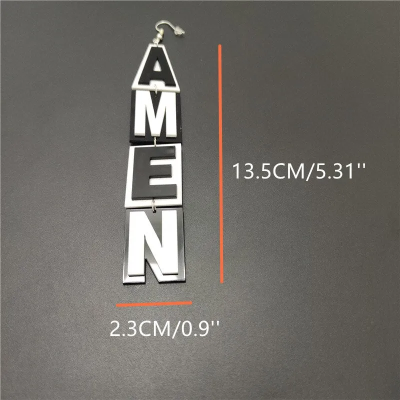 TEEK - Long Dangle AMEN Earrings