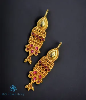 The Abir Silver Earrings(Red)