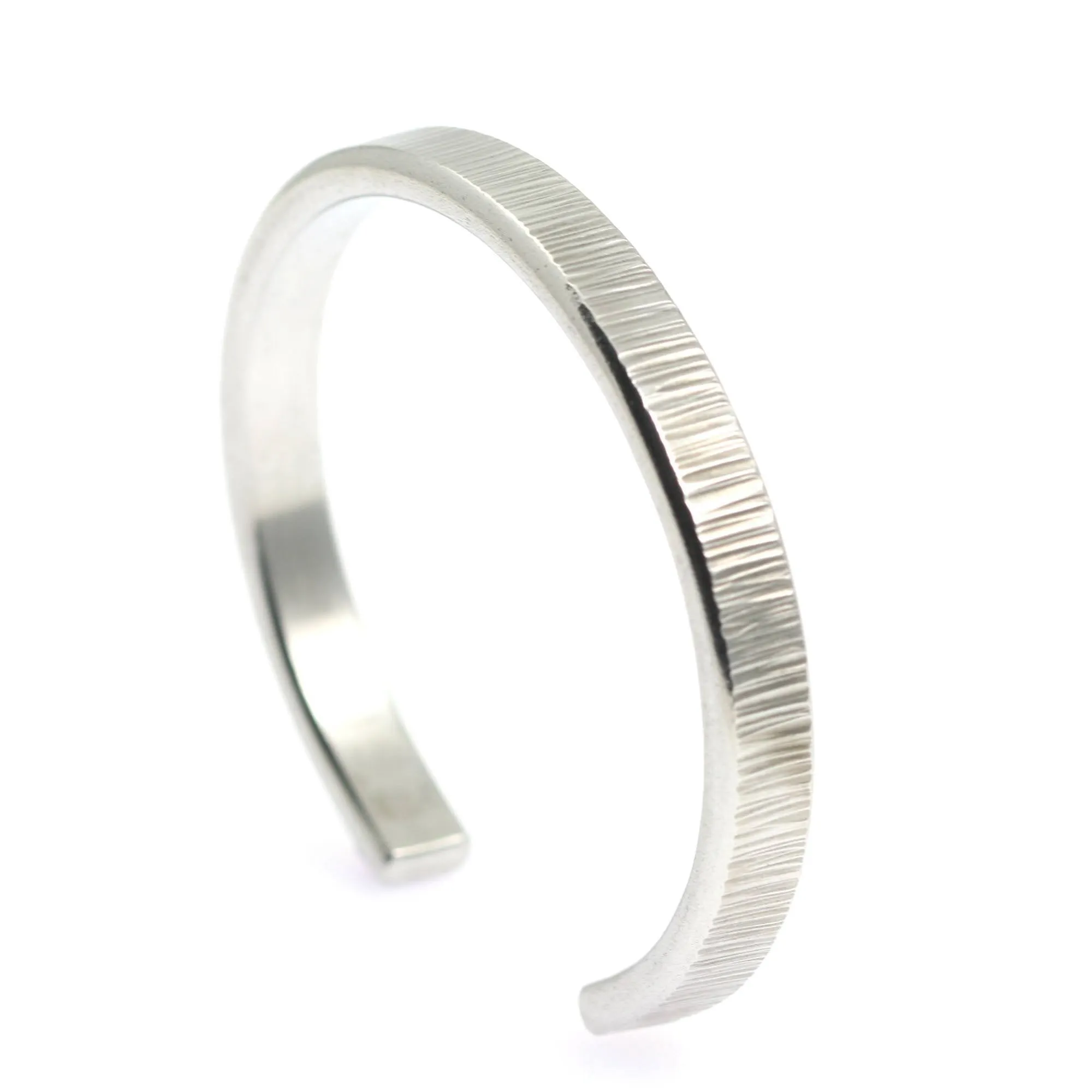 Thin Chased Aluminum Cuff Bracelet