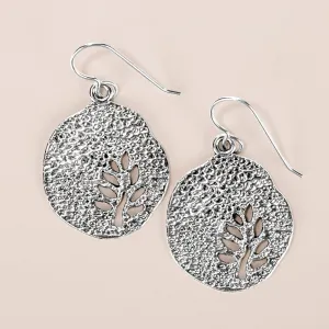 Tree Branch Disc Dangle Earrings