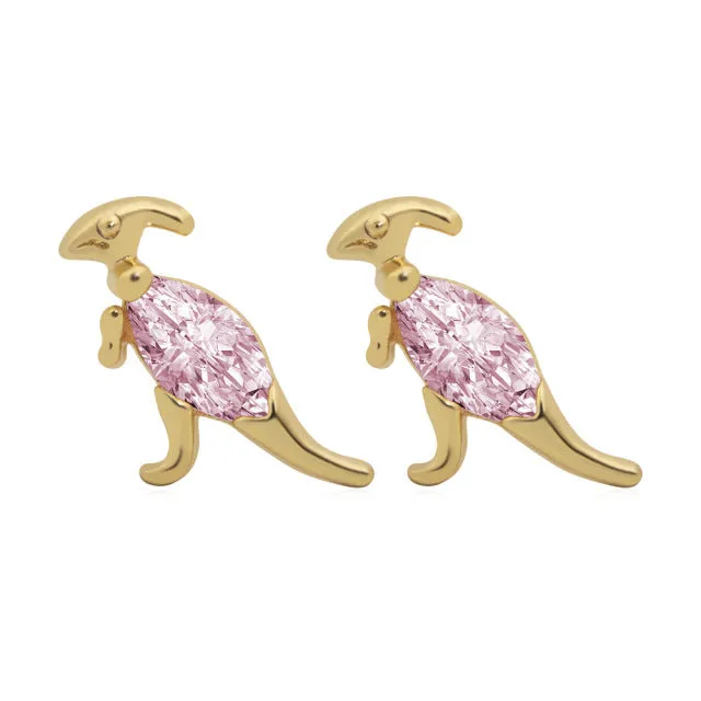 Unique Dinosaur Zircon Small Earrings