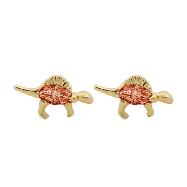 Unique Dinosaur Zircon Small Earrings