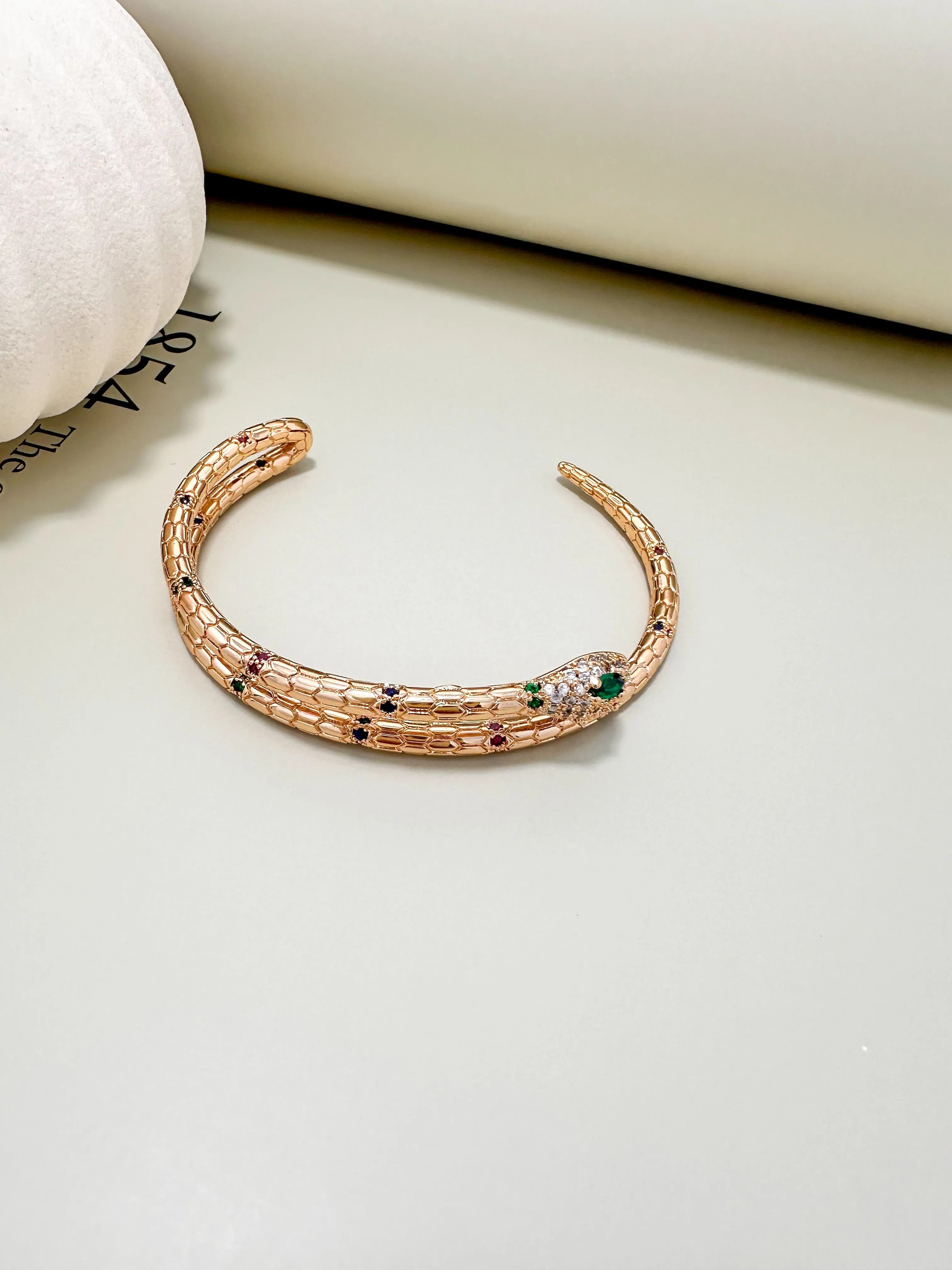 Velani Jewelry Snake Bracelet With Sapphire, Ruby and Emerald