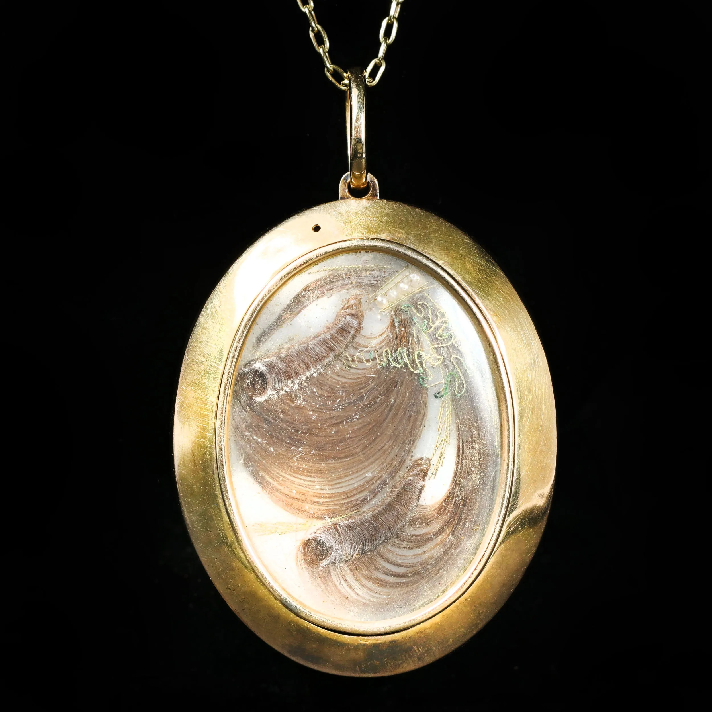 Victorian 14k Yellow Gold Garnet and Pearl Locket Pendant