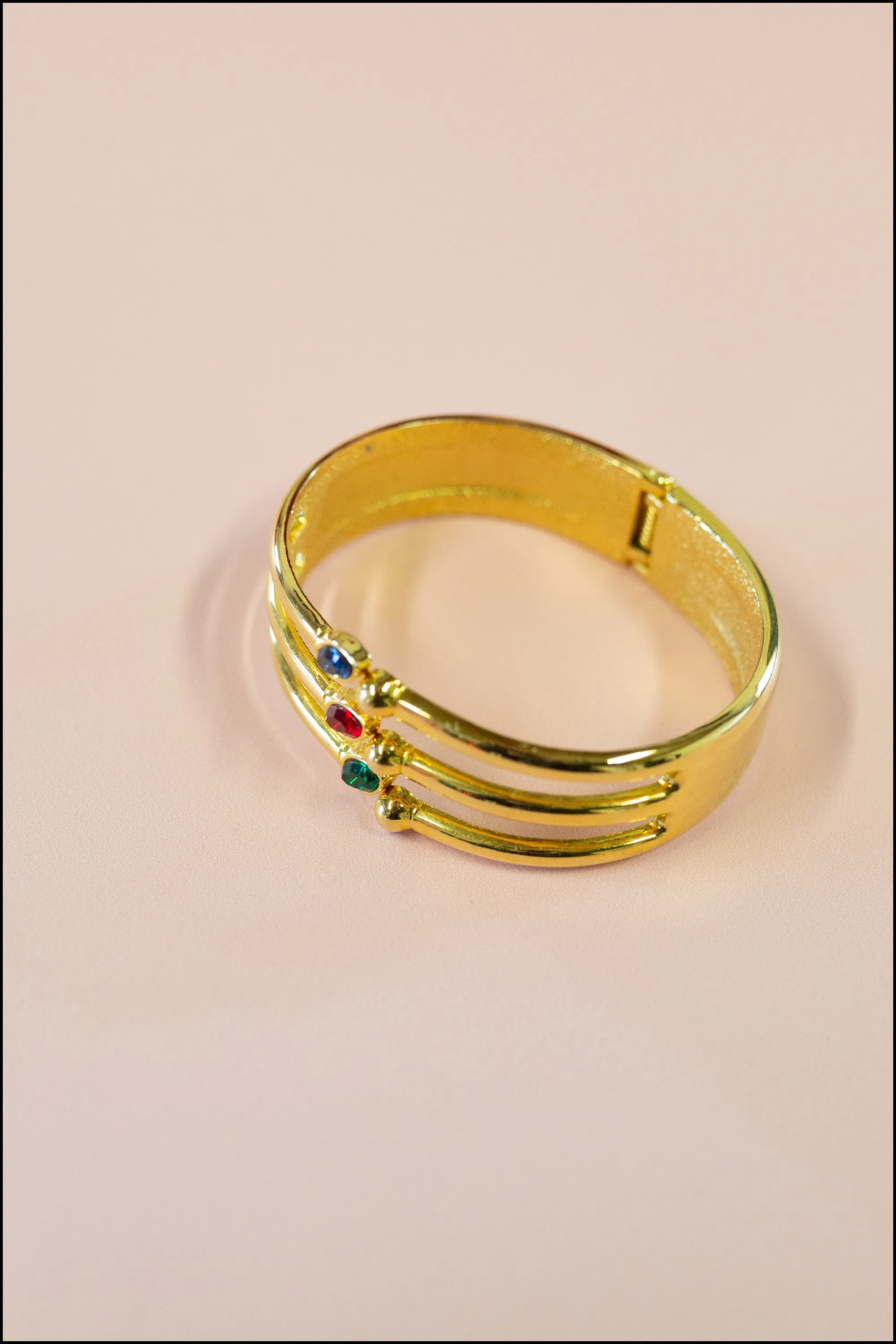 Vintage 1980s Faux Jewel Cuff Bracelet