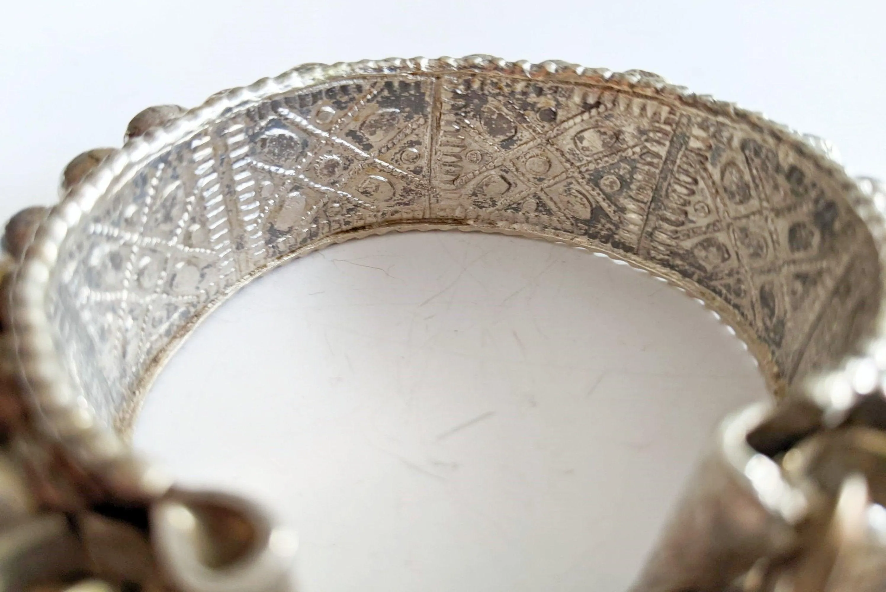 Vintage Silver Yemeni Bracelet with Bosses