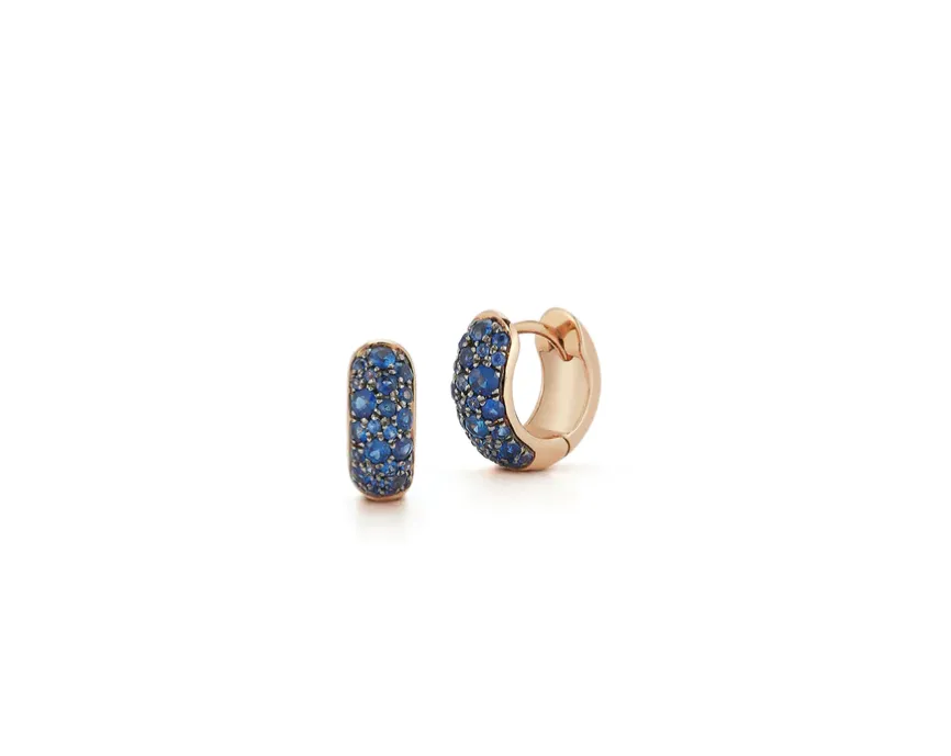 Walters Faith Rose and Blue Sapphire Huggie Earrings