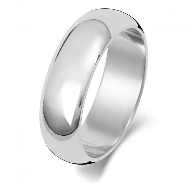 Wedding Band 18K D Shape 6mm Wedding  Ring WQ106WUL/I