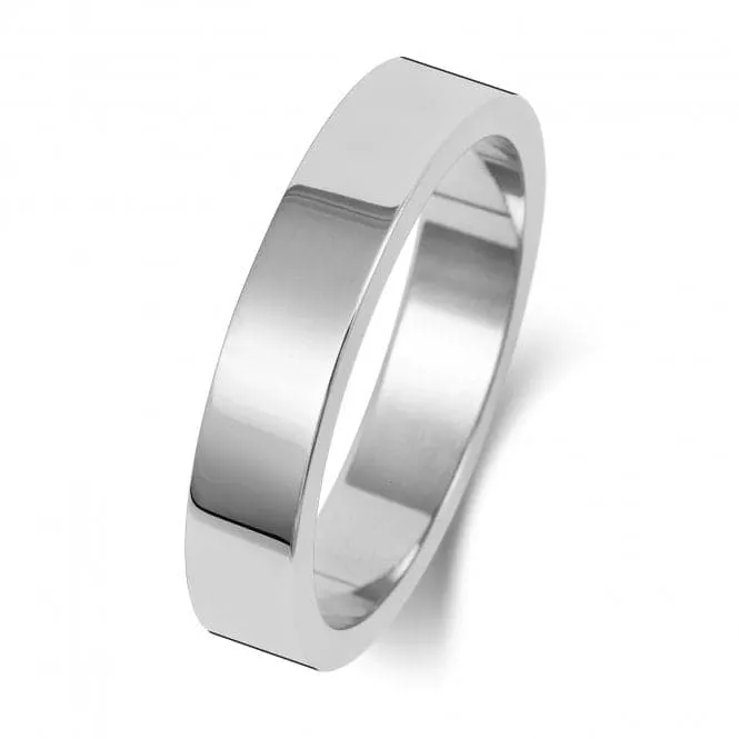 Wedding Band 9K Flat Flat 4 mm -1.75 Wedding  Ring W174WH