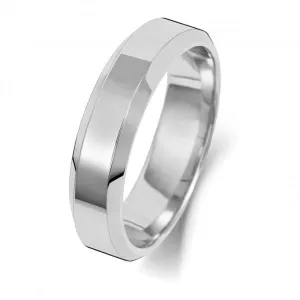 Wedding Band Platinum Wedding Bevelled Edge Ring WP145M