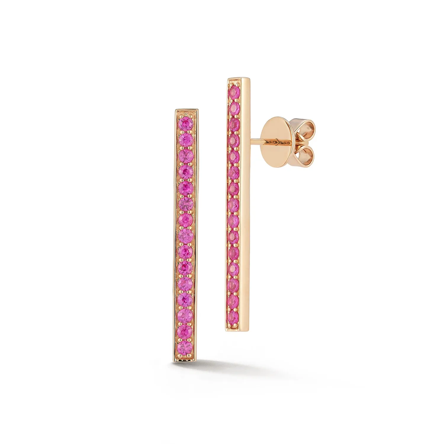 WF CLASSIC 18K AND SAPPHIRE BAR EARRINGS