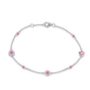 White Gold Ruby & Diamond Bracelet