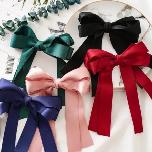 Women's Hair Band Bow Ribbon Hairpin Spring Clip