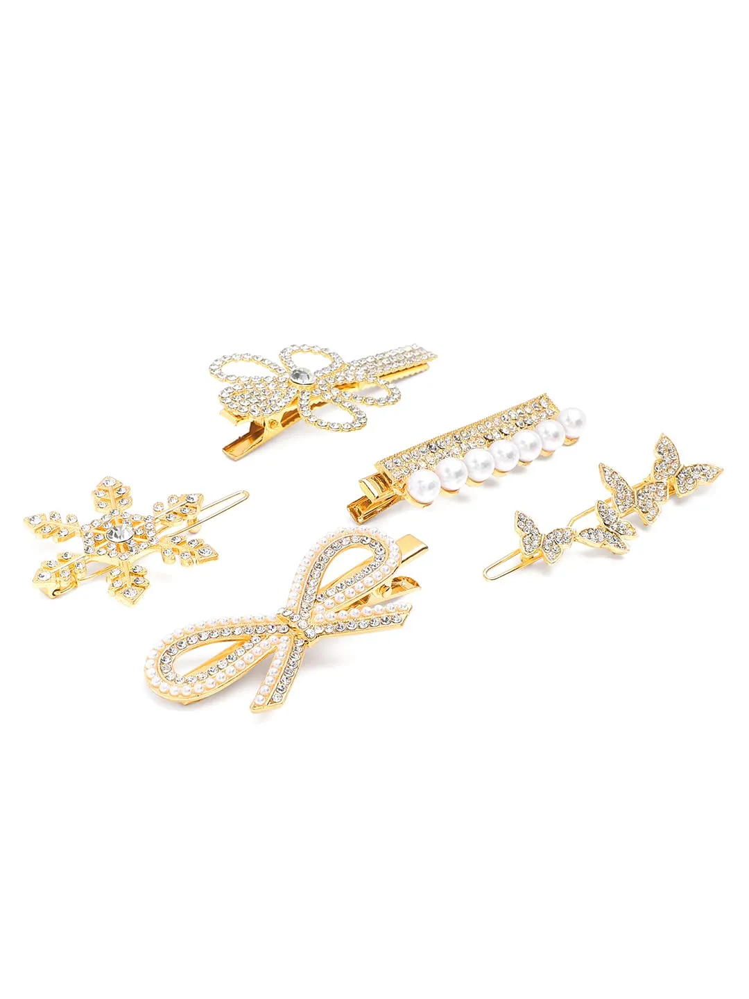 Yellow Chimes Hair Clips for Women Girls Hair Accessories for Women Golden Hair Clip 5 Pcs Hair Clips for Girls Hairclips Alligator Clips for Hair Pins for Women and Girls Gift For Women & Girls