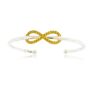 Yellow Diamond Infinity Symbol Cuff Bracelet