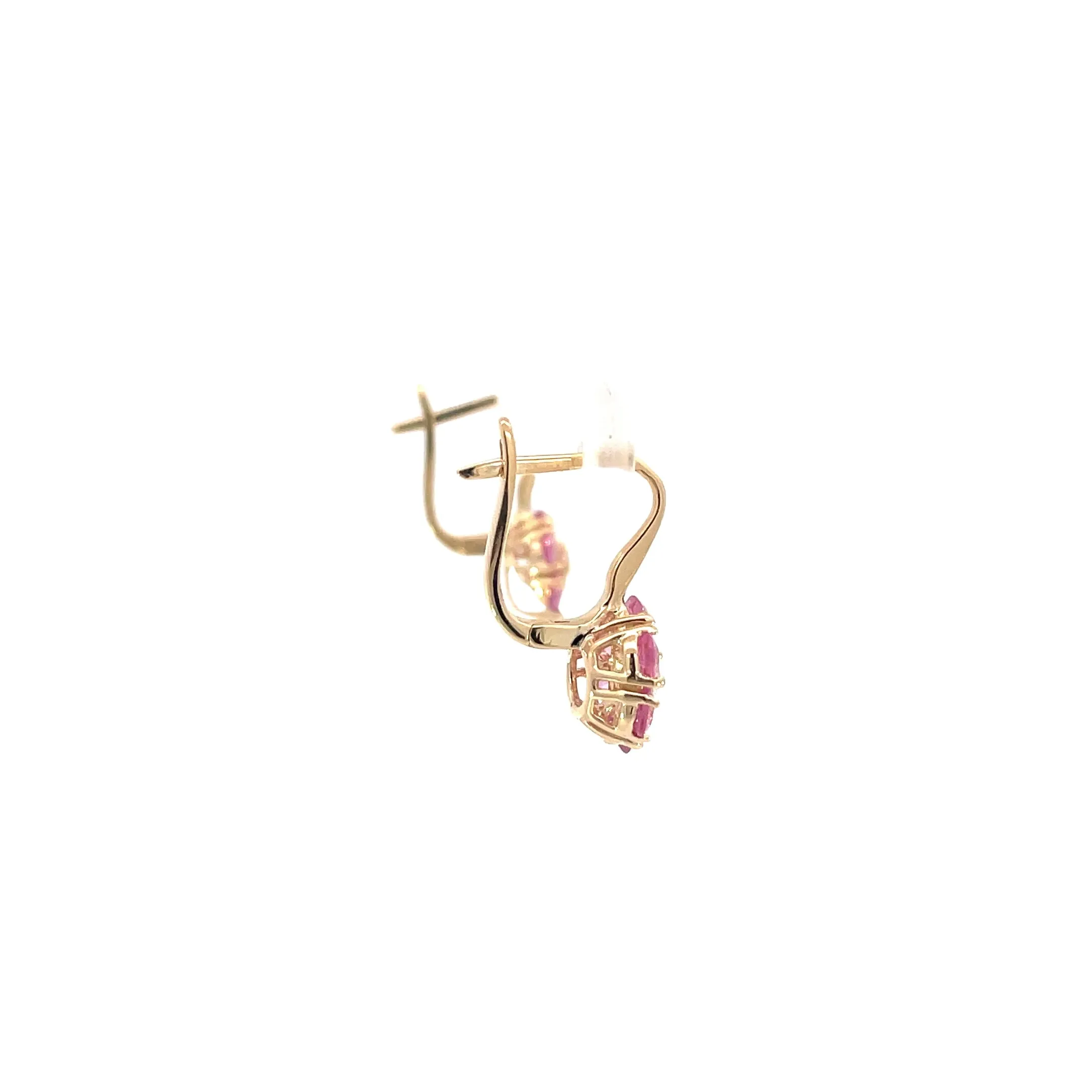 Yellow Gold Flower Drop Earrings