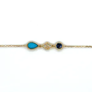 Yellow Gold Sapphire & Diamond Bracelet