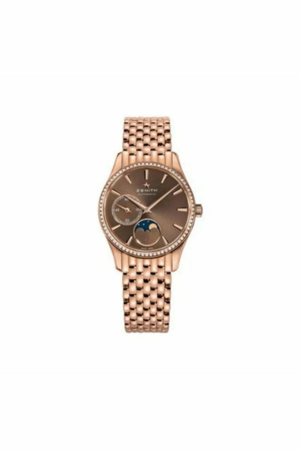 zenith ultra thin 18kt rose gold 33mm ladies watch