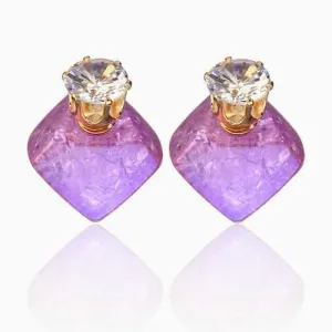 Zircon Crystal Ear Stud Diamond Smooth Earrings