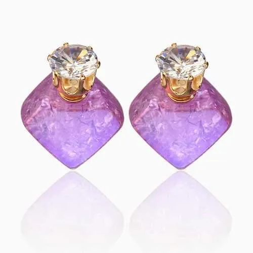 Zircon Crystal Ear Stud Diamond Smooth Earrings